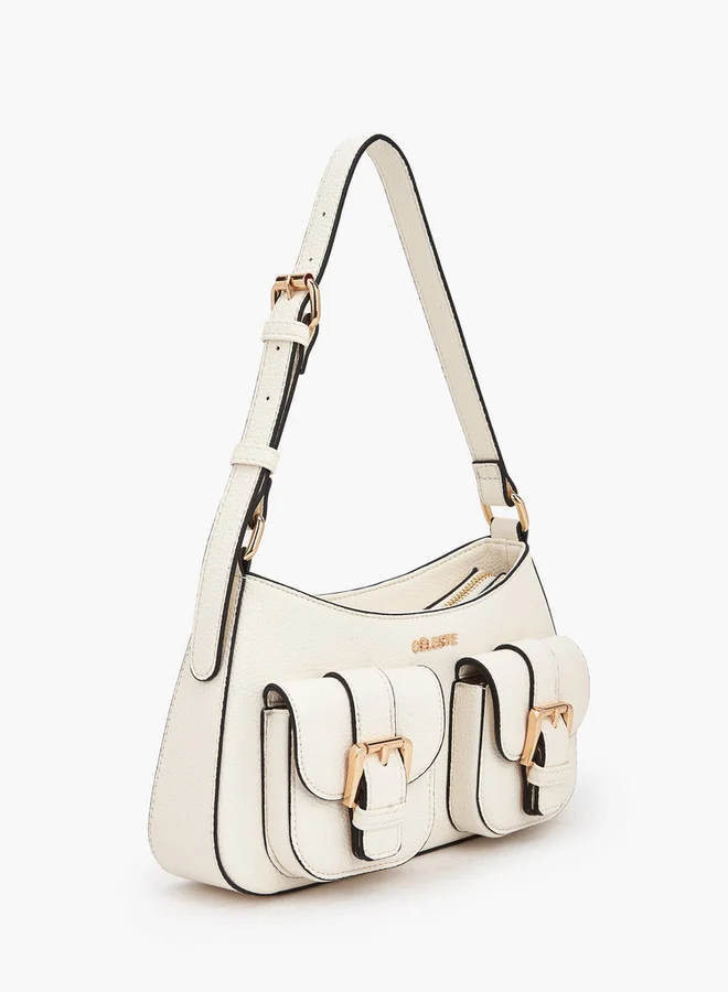 Celeste Textured Shoulder Bag With Zip Closure